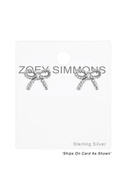 Sterling Silver Bow Ear Studs - SS