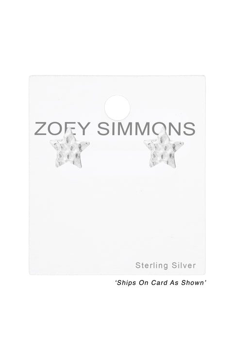 Sterling Silver Star Ear Studs - SS