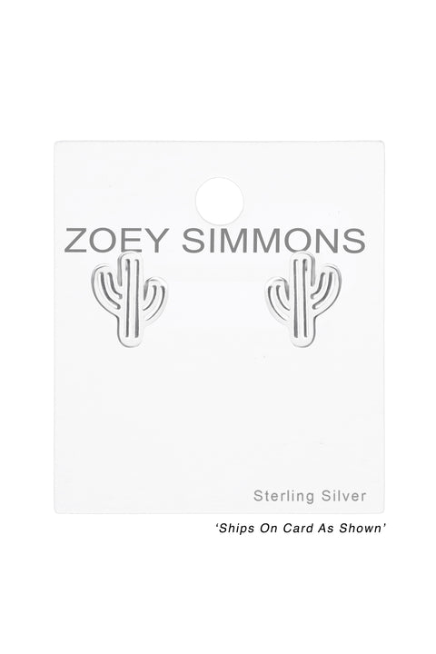Sterling Silver Cactus Ear Studs - SS