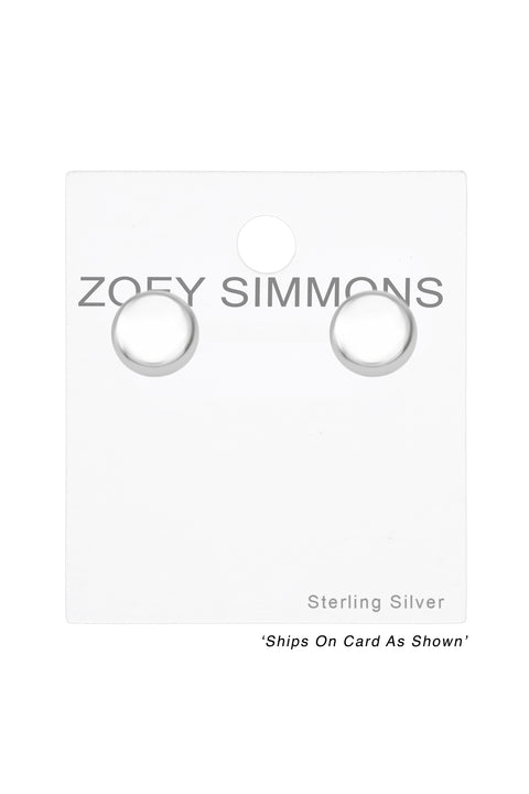Sterling Silver Round Ear Studs - SS