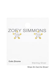 Sterling Silver Star 4mm Ear Studs With Cubic Zirconia - VM
