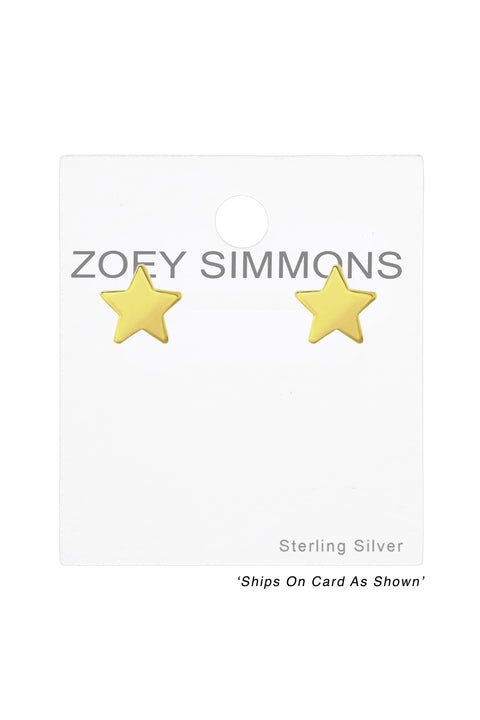 Sterling Silver Star Ear Studs - VM