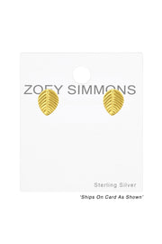 Sterling Silver Leaf Ear Studs - VM