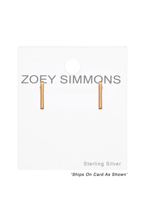 Sterling Silver Bar Ear Studs - RG