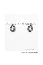 Sterling Silver Drop Ear Studs - SS