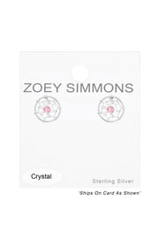 Sterling Silver Dreamcatcher Ear Studs With Crystals - SS