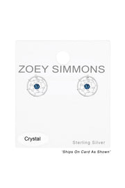 Sterling Silver Dreamcatcher Ear Studs With Crystals - SS