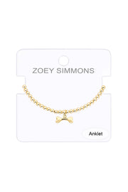 Dog Bone Beaded Charm Anklet - GF