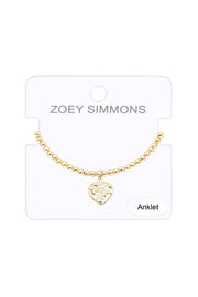 Best Mom Beaded Anklet - GF