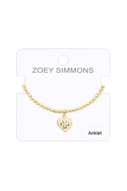 Shamrock Beaded Charm Anklet - GF