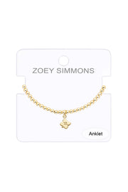 Flower Charm Beaded Anklet - GF