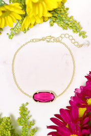 Raspberry Crystal Link Bracelet - GF