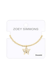 Butterfly Charm Beaded Bracelet - GF