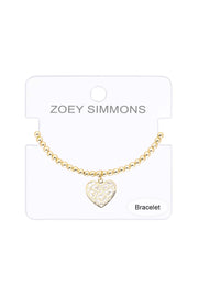 Filigree Heart Charm Bracelet - GF