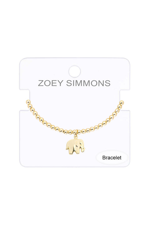 Elephant Charm Beaded Bracelet - GF
