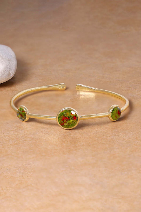 Unakite Cuff Bracelet - GF