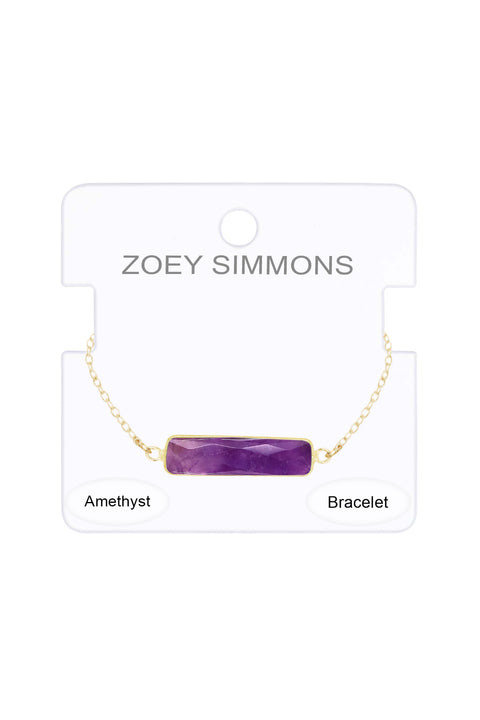 Amethyst Bar Bracelet - GF