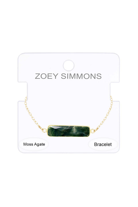 Moss Agate Bar Bracelet - GF
