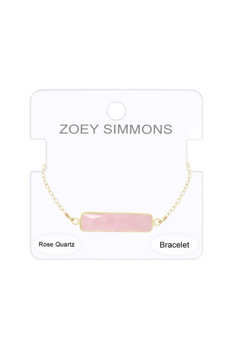 Rose Quartz Bar Bracelet - GF