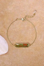 Unakite Bar Bracelet - GF