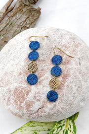 Natural Blue Patina Florette Earrings - BR