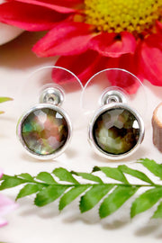 Black Mother Of Pearl Post Earrings - SF