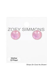 Pink Mother Of Pearl Post Earrings - SF