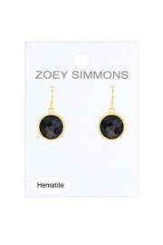 Hematite Fancy Cut Round Earrings - GF