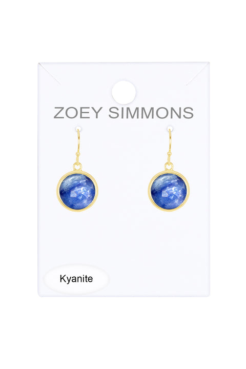 Kyanite Fancy Cut Round Earrings - GF