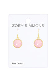 Rose Quartz Fancy Cut Round Earrings - GF