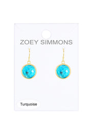 Turquoise Fancy Cut Round Earrings - GF