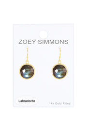 Labradorite Fancy Cut Round Earrings - GF