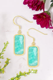 Amazonite Rectangle Earrings - GF