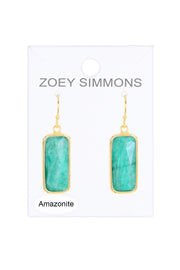 Amazonite Rectangle Earrings - GF