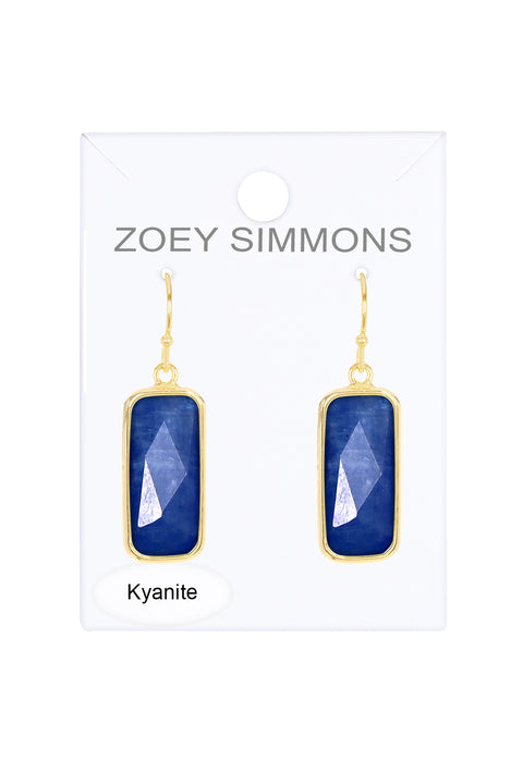 Kyanite Rectangle Earrings - GF