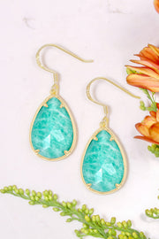 Amazonite Pear Cut Earrings - GF