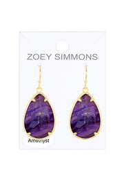 Amethyst Pear Cut Earrings - GF