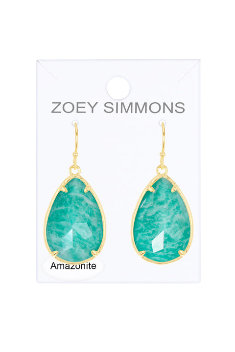 Amazonite Pear Cut Earrings - GF