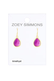 Amethyst Teardrop Earrings - GF