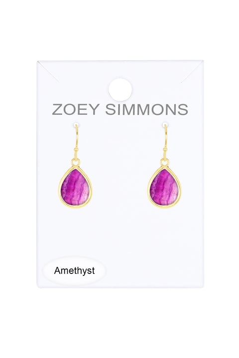Amethyst Teardrop Earrings - GF