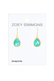 Amazonite Teardrop Earrings - GF