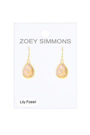 Lily Fossil Teardrop Earrings - GF
