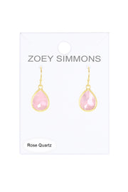 Rose Quartz Teardrop Earrings - GF