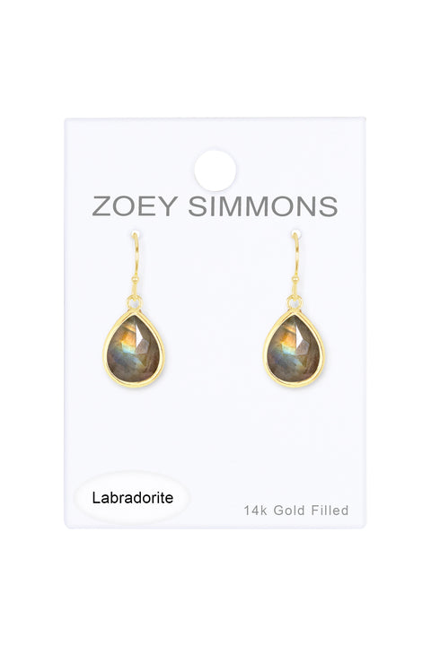 Labradorite Teardrop Earrings - GF