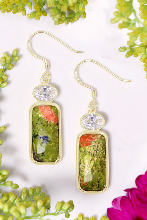 Unakite Drop Earrings - GF