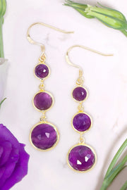 Amethyst Drop Earrings - GF