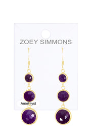 Amethyst Drop Earrings - GF