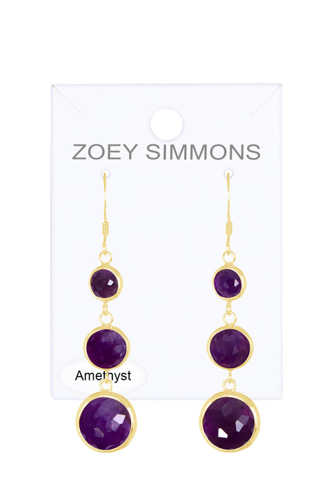 Amethyst Drop Earrings - GF