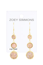 Lily Fossil Drop Earrings - GF