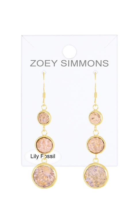 Lily Fossil Drop Earrings - GF